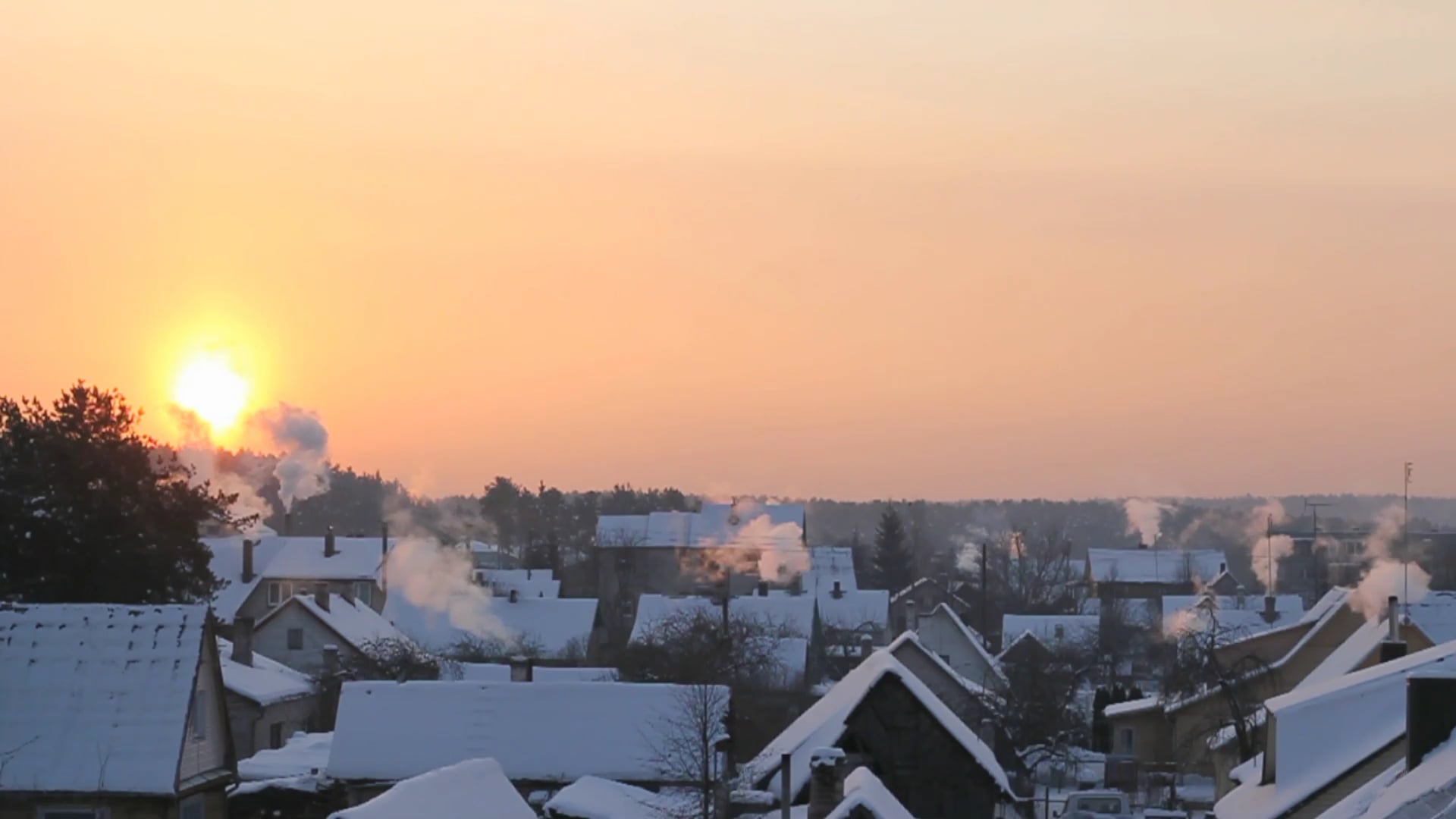 Snowy Town 2 Looped HD Free Stock Video Footage