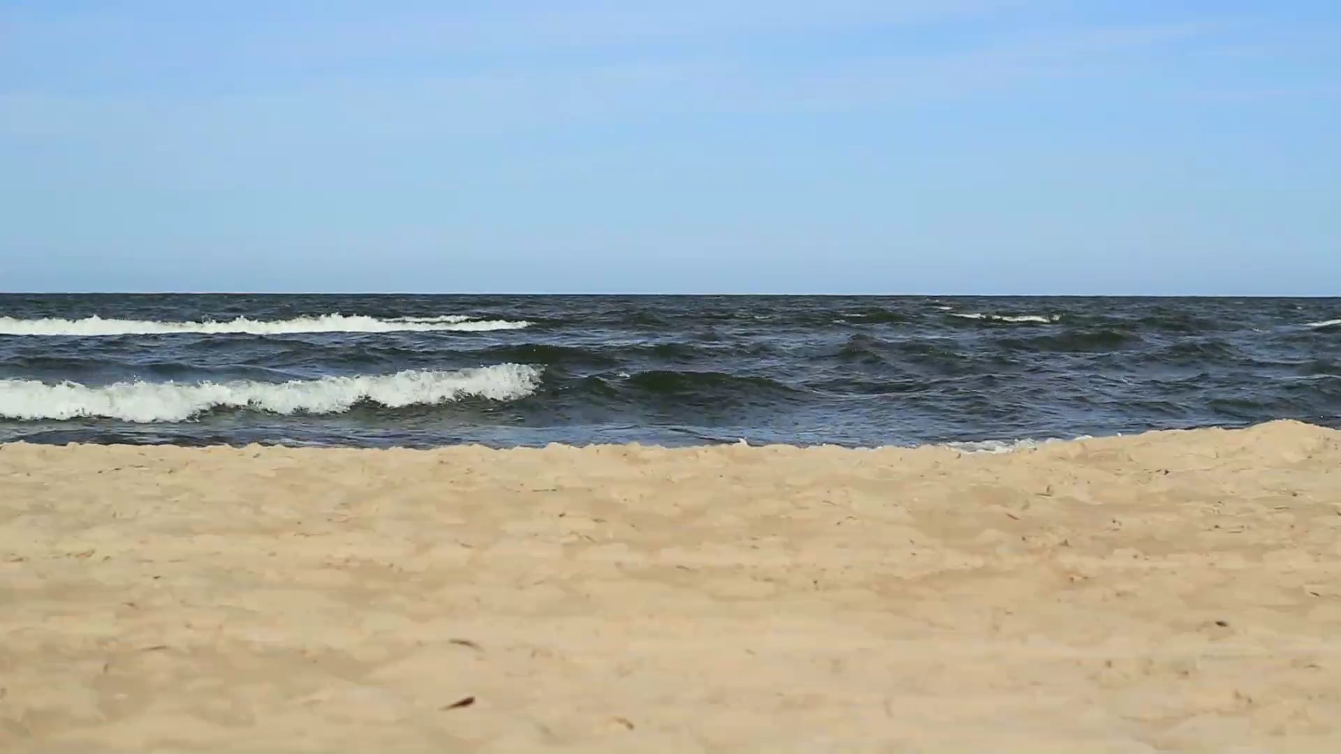 Sea Water Waves And Sandy Beach 6 HD Free Stock Video Footage