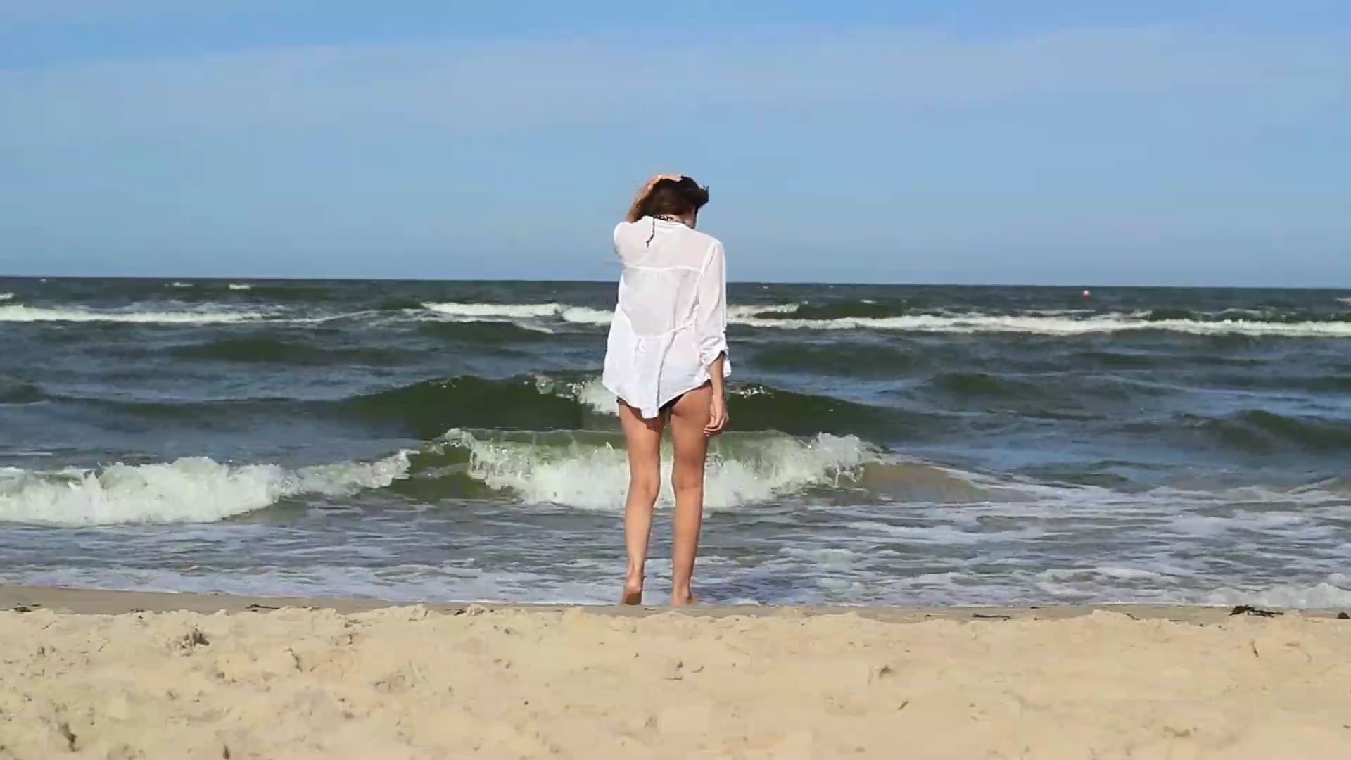 Girl At The Beach HD Free Stock Video Footage