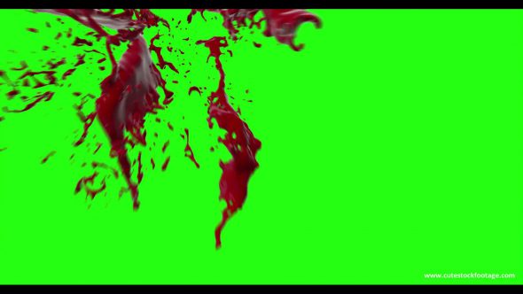 Hd Blood Burst Motion Blur Green Screen 144