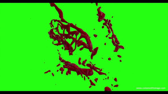 Hd Blood Burst Motion Blur Green Screen 158