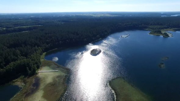 Flight Over The Lake Near Forest 18