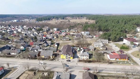 Panorama Over Small Town With Rotation 7