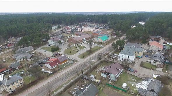 Panorama Over Small Town With Rotation 8