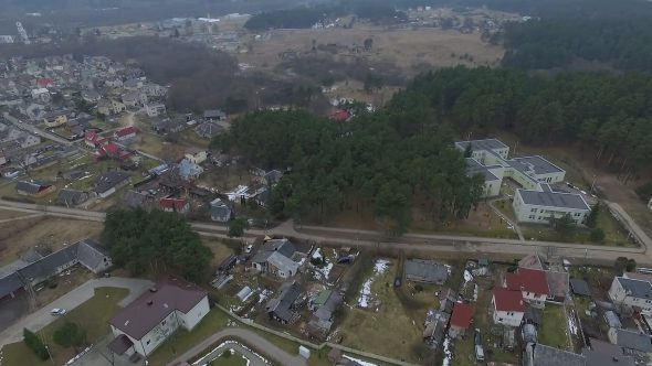Panorama Over Small Town With Rotation 5