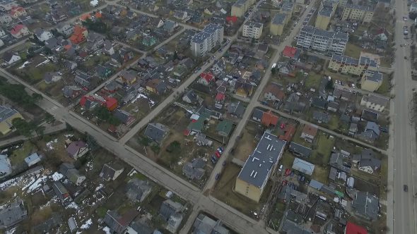 Vertical Flight Over Small Town 3