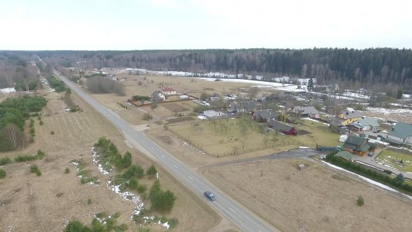 Vertical Landing Near Small Town