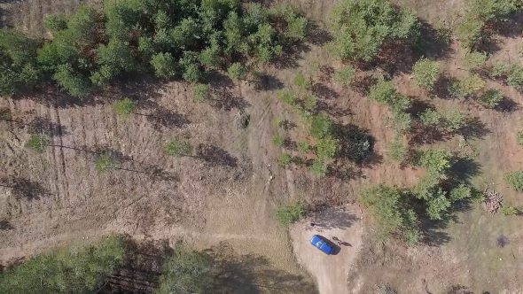 Flying Over Gravel Road In Country 1