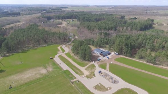 Flight Over The Building From Distance 4