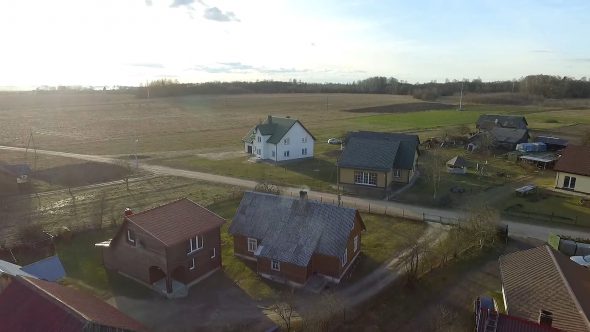 Flight Over Houses In Village 1