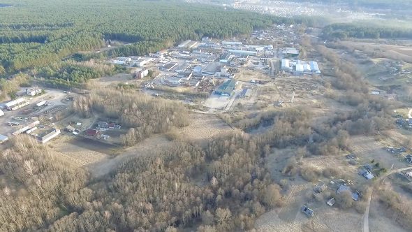 Panorama Over Buildings Near Forest 1