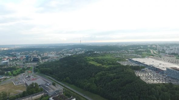 Panorama Over The City Near Forest 3