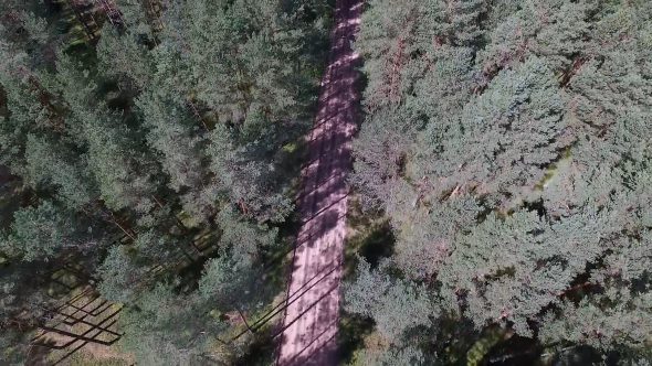 Flight Over The Forest And Gravel Road 2