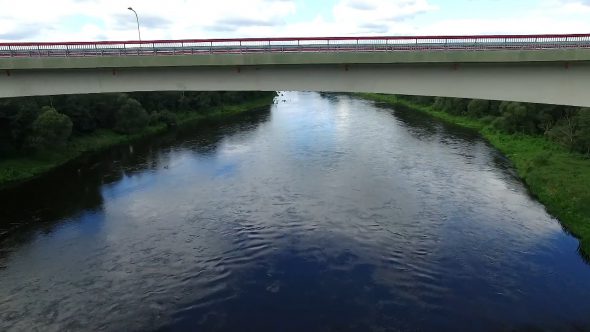 Flight Under The Bridge Over River 1