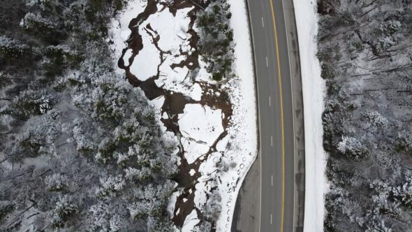 Winter Road Aerial